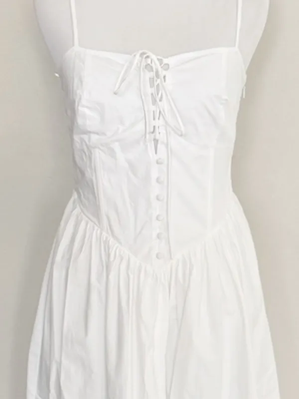 NWOT Mahina Corset Midi Dress White Size Small - Image 7