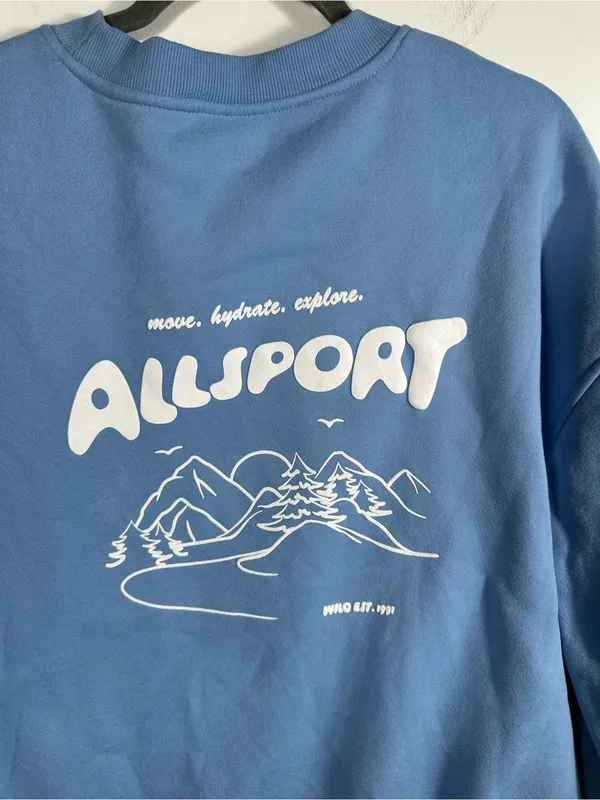 WILO The Label Blue Oversized Crewneck‎ Sweatshirt Pullover Size Medium - Image 6