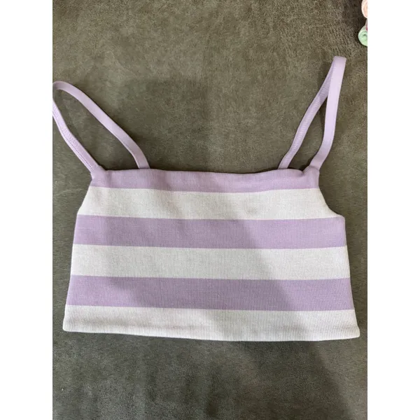 Free People Movement Tighten Up Reversible Bra Lavendar Combo Striped XS/S NEW - Image 3