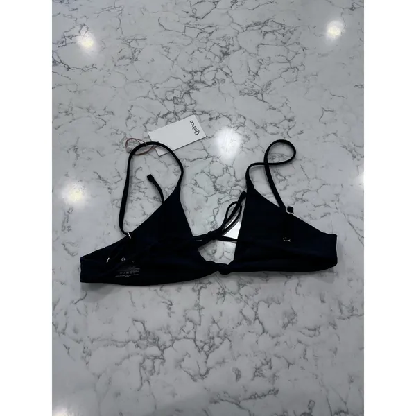 NWT Quince Black Knot Tie Front Bikini Top Size Medium - Image 2