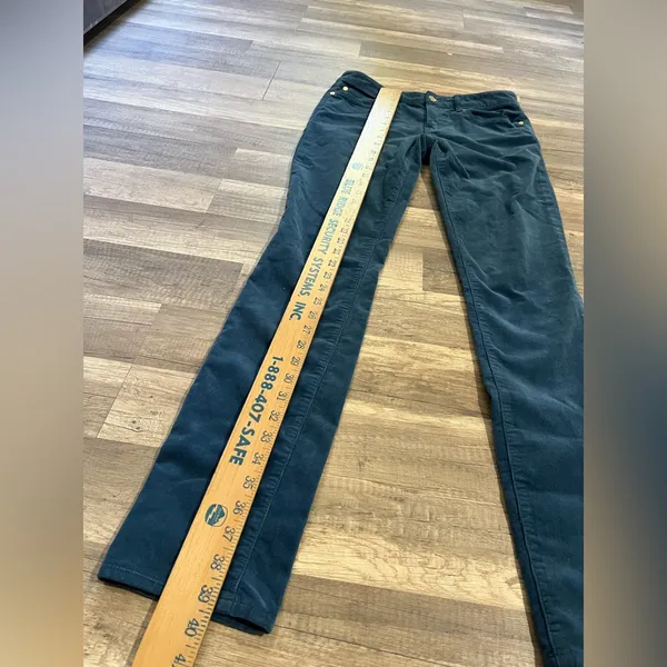 Tory Burch Woman’s Super Skinny Teal Corduroy Cotton Blend Low Rise Jeans 27 - Image 7