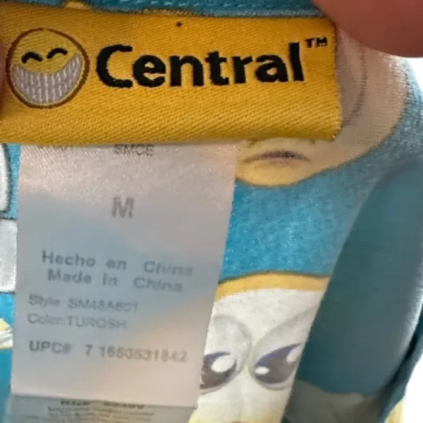 Scrub Central Smiley Faces Scrub Shirt Blue Size M - Image 3