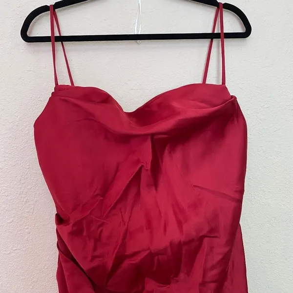 HOUSE OF CB 'Anja' Wine Satin Corset‎ Midi Dress NWOT size XL - Image 6