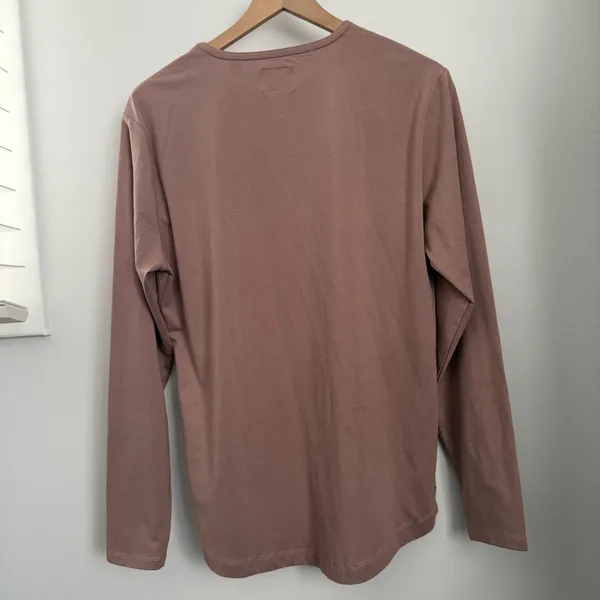 Cuts Men’s Large AO Long Sleeve Curve Hem‎ Tee Mauve Pink Workout Active - Image 3