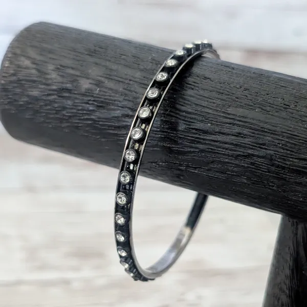 Vintage Bracelet with Clear Gems - 8.25" - Image 2