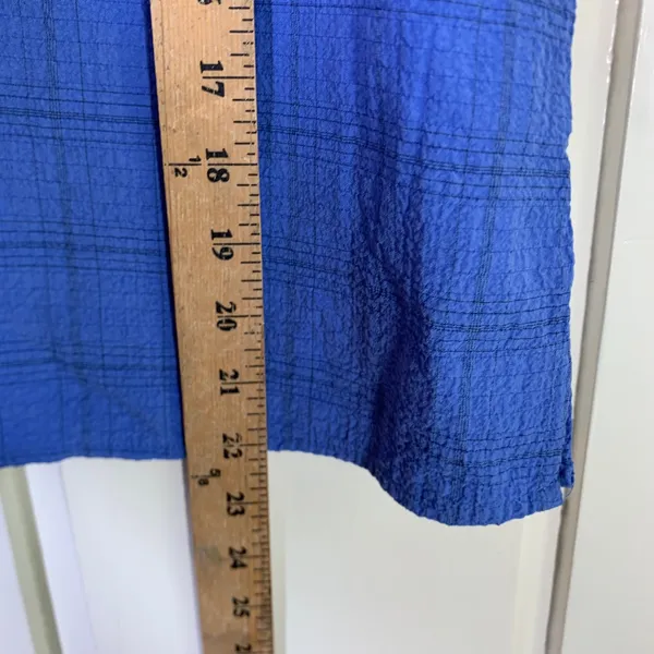 Habitat Clothes to Live In Womens Blue Plaid Textured Sleeveless Shell Top S - Image 6