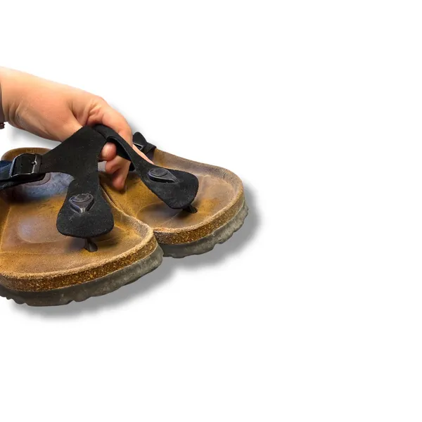 Birkenstock Betula Gizeh Thong Sandals Women's Size 40 Black Suede‎ Comfort Arch - Image 4