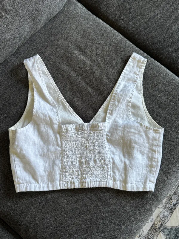 Madewell linen crop top S - Image 8
