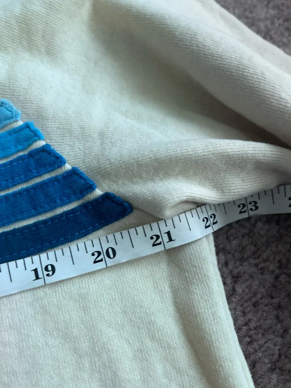 Aviator Nation 5 stripe Vintage White and blue Crewneck Sweatshirt - Image 4