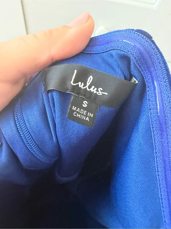 NWT Lulus Glamorous Celebration Royal Blue Velvet Strapless Mini Dress - Image 5
