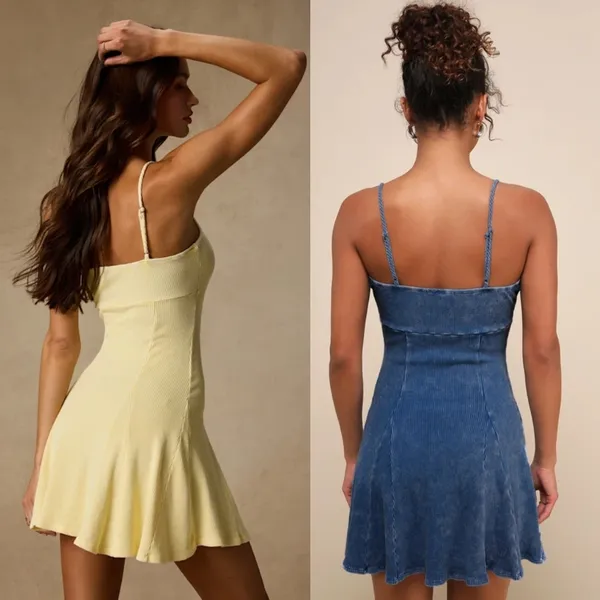 NWT Lulus Simply Pretty Washed Yellow Ribbed Pleated Sleeveless Mini Dress Sz M - Image 9