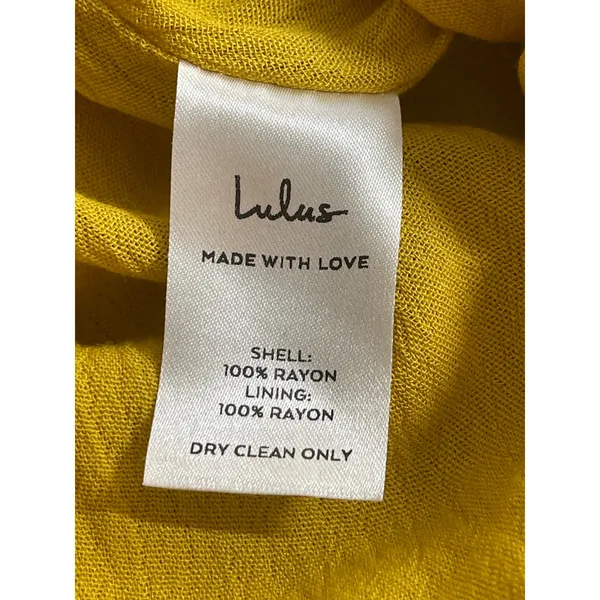 Lulus Much Obliged Women's Yellow Deep V Neck Short Sleeve Maxi Wrap Dress Sz L - Image 6