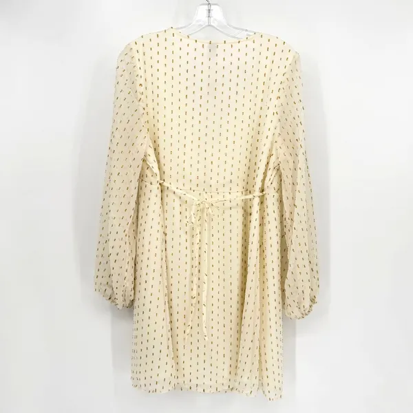 Old Navy Mini Dress Women Large Off-White Gold Metallic Holiday Bridal Boho Chic - Image 7
