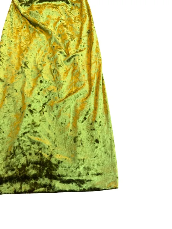 Zara Bold Green Strapless Crushed Velvet Dress Neck Strap Midi Size Medium Women - Image 6