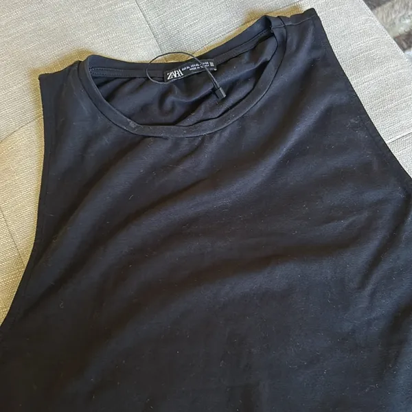 Zara Black‎ Cut Off Cropped Tank Size XL - Image 3
