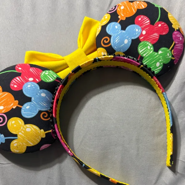 Disney's Mickey Mouse Balloon Ears Headband with Yellow Cotton Bow - Image 5