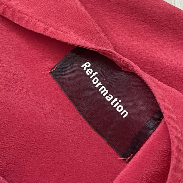 Reformation Silk Cami Tank Top v neck womens Red (xsmall) minimalist going out - Image 2