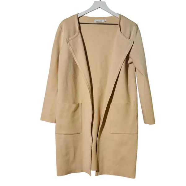 Anrabess Coatigan Cardigan Open Front Knit Longline Knit Large - Image 2