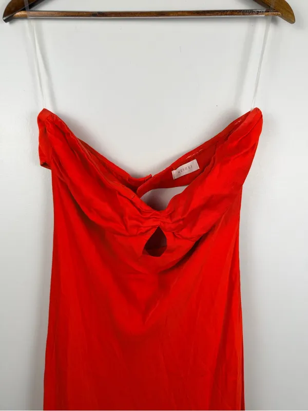 Meshki - Antonella Strapless Keyhole Maxi in Red size large - Image 5