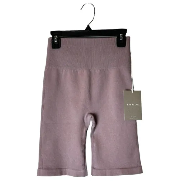 Everlane Purple Lilac Seamless High Rise‎ Knit Ribbed Bike Shorts Size XS/S NWT - Image 3