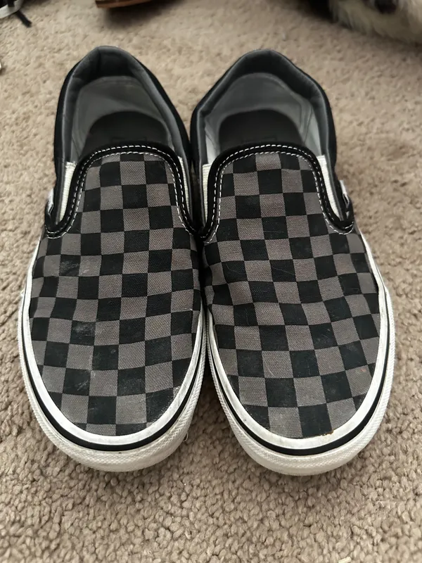 Checkered Vans Black Grey - Image 2