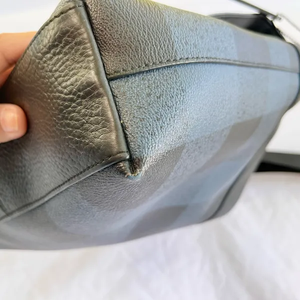 Coach | Charles Messenger Crossbody Buffalo Checker Flap Bag In Blue And Black - Image 12
