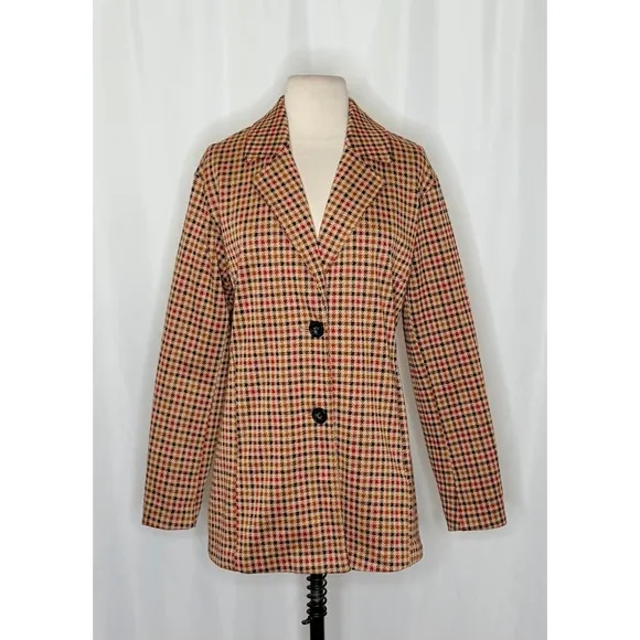 Anthropologie AVEC LES FILLES Longline Plaid Blazer Jacket Preppy Academia Small - Image 2