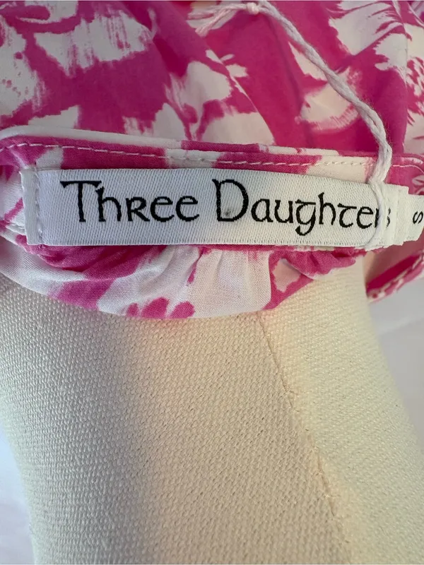 Pink & White Floral Short Sleeve Top - Image 2