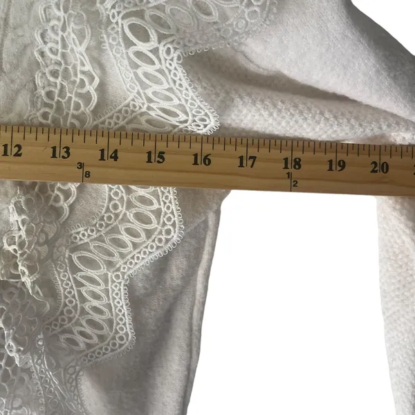 Lulus Women's Size Small‎ White Cottage Coquette Feminine Lace Sweater - Image 8