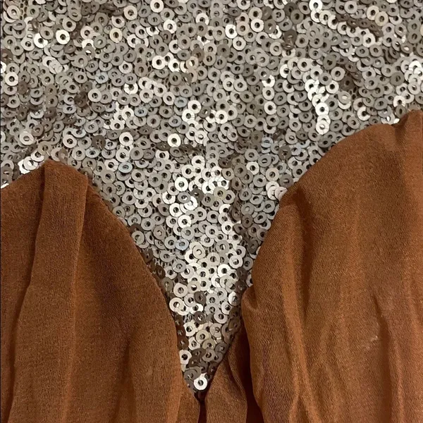 Gimmicks by BKE Sequin Babydoll Tank Top M Brown Ombre Boho Fairy Whimsigoth - Image 10