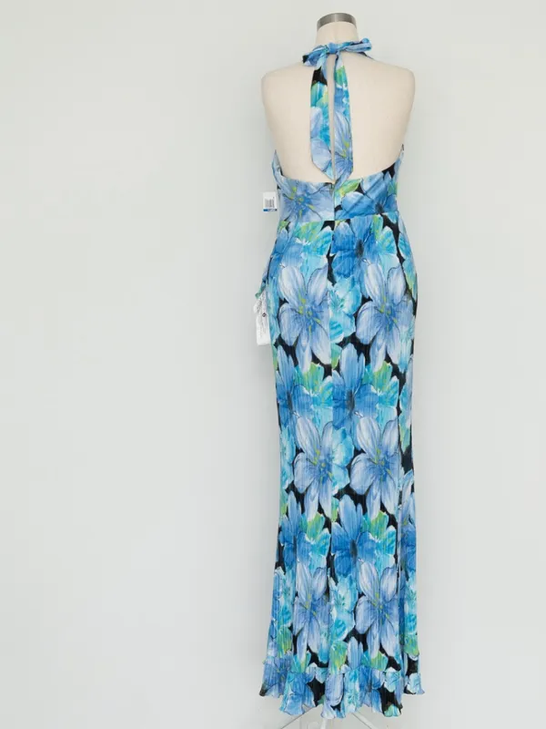 Dress the Population - Kathleen Floral‎ Ruffle Halter Gown - Image 5