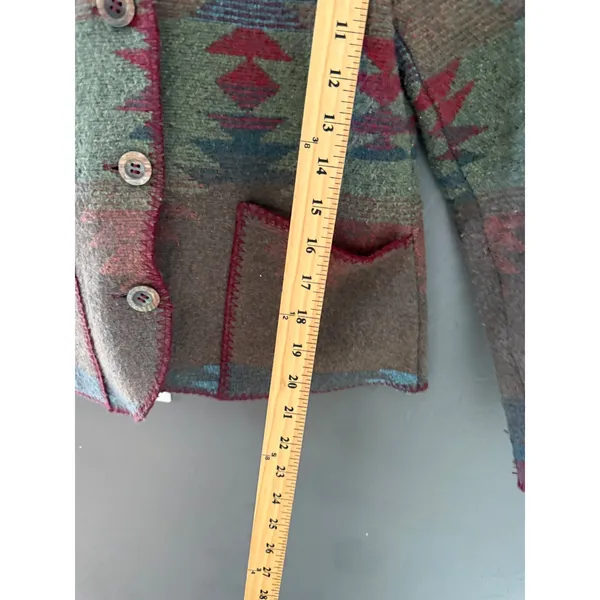Territory Ahead Womens Small Southwestern Wool‎ Blend Jacket Aztec Pattern Vtg - Image 6