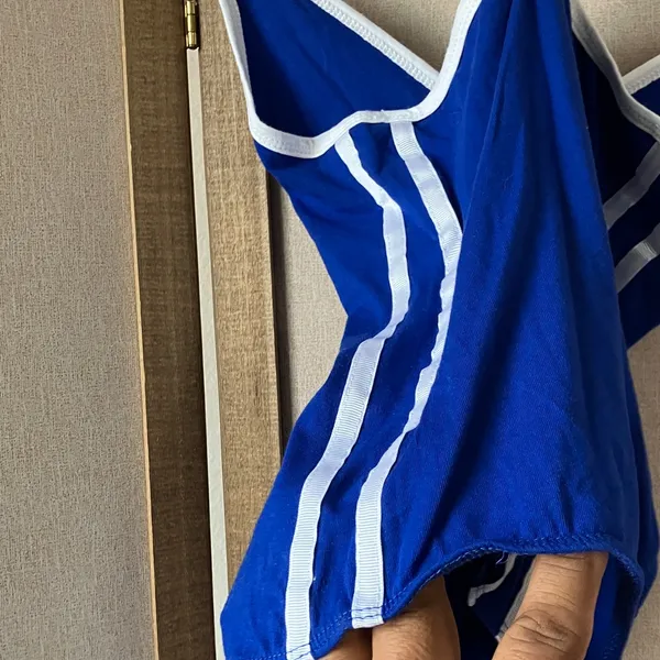 FINAL MARKDOWN Bozzolo Royal Blue and White bodysuit large - Image 8
