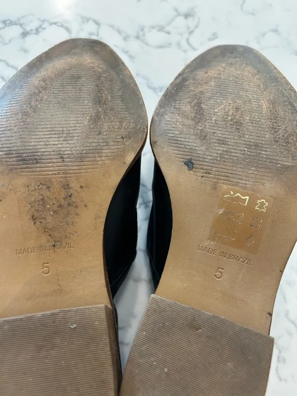 Madewell Black The Brady Lowcut Bootie‎ Leather Stacked Heel Size 5 - Image 10