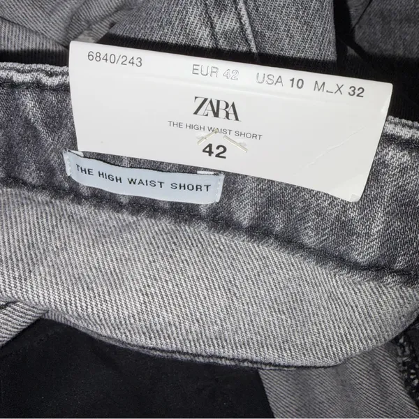Zara The High Waist Short in Arctic Grey sz 10 NWT distressed - Image 4