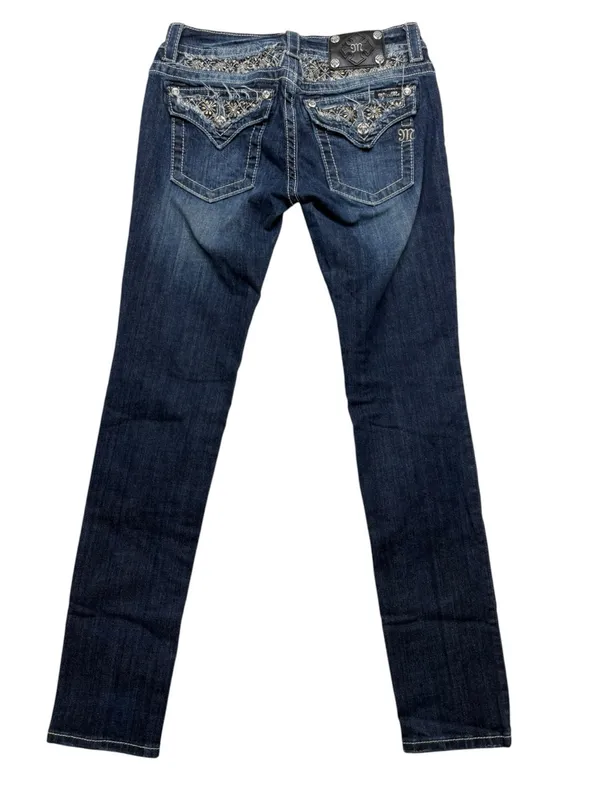 Miss me size 29 Women’s Dark Blue Skinny Jeans western embellished cowgirl rodeo - Image 13