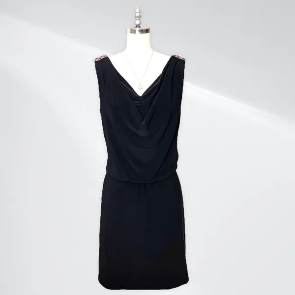 White House Black Market V-Neck Formal Dress with Crystal Shoulder Accents 4 - Image 11