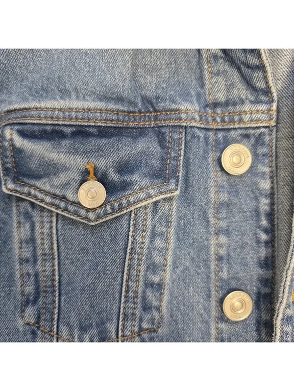 Hudson Jeans Denim Trucker Jacket Size Large XLarge Button Up Y2K Jean Western Fall - Image 6