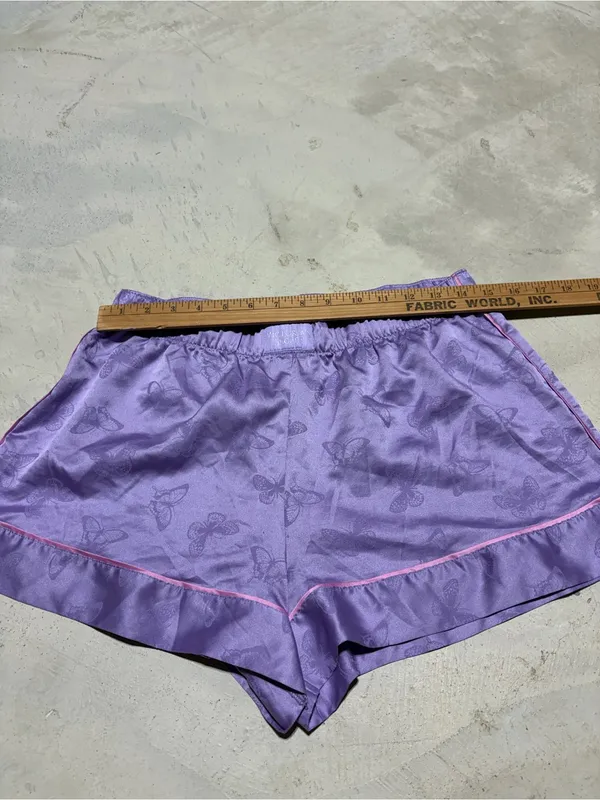 Victoria’s Secret Purple Satin Butterfly Pajama Shorts medium - Image 3
