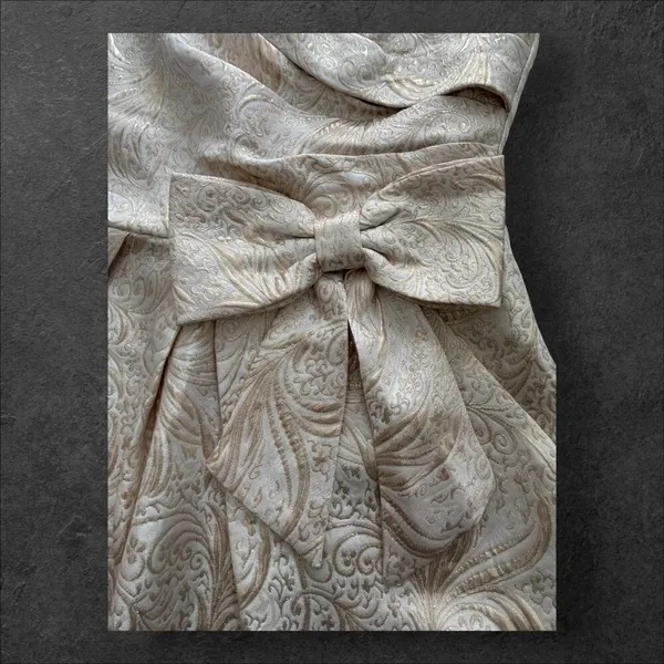 Vintage Y2K Women's Taboo Strapless Cream Gold Jacquard Formal Mini Dress sz S - Image 6