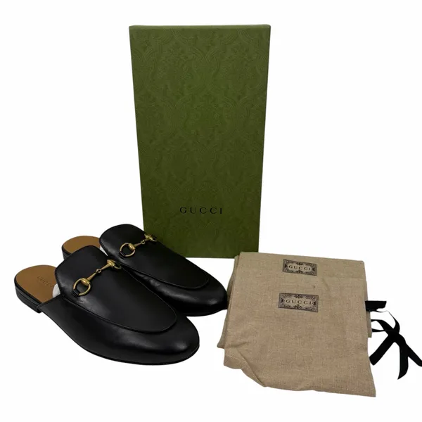 Gucci Princetown Horsebit Slipper Mules Black Leather Size 41.5 - Image 13
