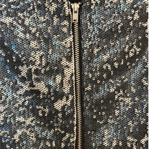 ELLIATT Catalina Black And Silver‎ Sequin Asymmetrical Mini Skirt EUC Medium - Image 6