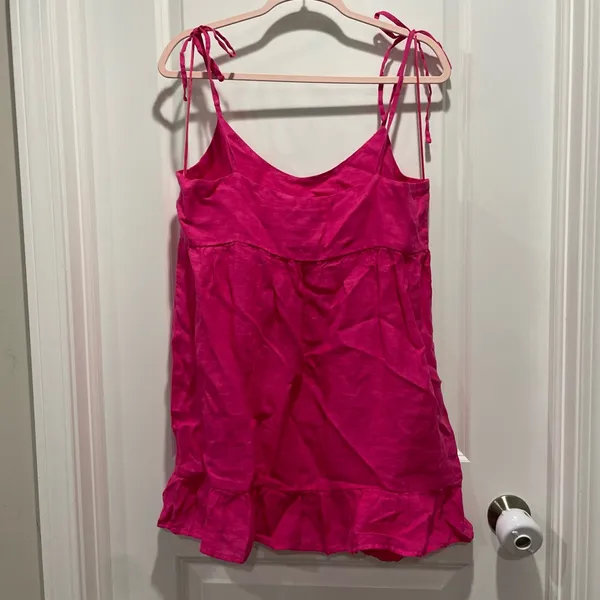 Zara Mini Linen Babydoll Dress Size Medium - Image 7