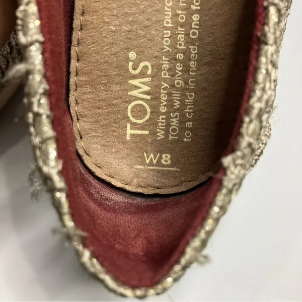 Toms metallic lace flats size 8‎ - Image 6