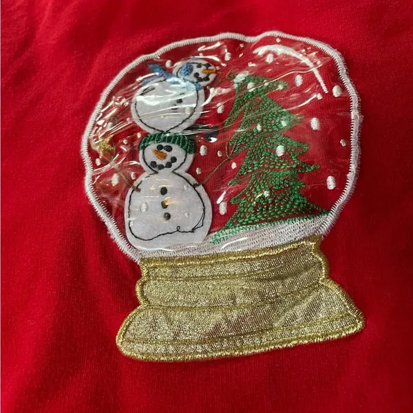 MC Sportswear Vintage 90s Snow Globe Christmas Holiday Festive Granny Sweatshirt - Image 2