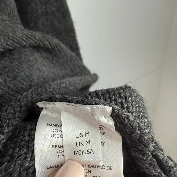 by Anthropologie Relaxed Boho Slouchy‎ Raw Hem Cuff Pullover Sweater M Gray - Image 7