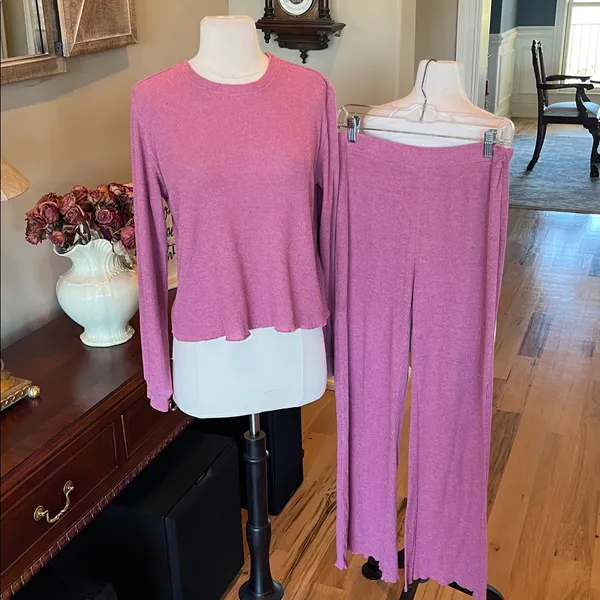 BB Dakota Comfy Cozy Pajama Set Berry Pink - Image 4