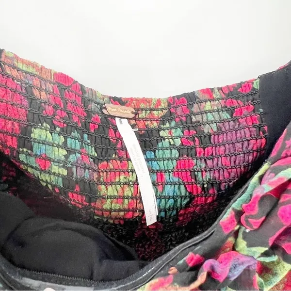 Free People On Lala Floral Long Sleeve Crop Top Women's Size‎ S Festival Boho - Image 5