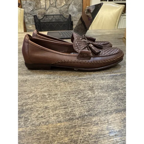 Cole‎ Haan Country Marcy Tassel Woven Brown Leather Loafers Women's Size 8.5 AA - Image 4