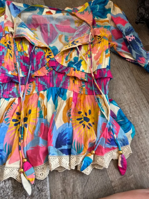 Farm Rio x Anthropologie Puff-Sleeve Tie-Front Blouse - Image 6